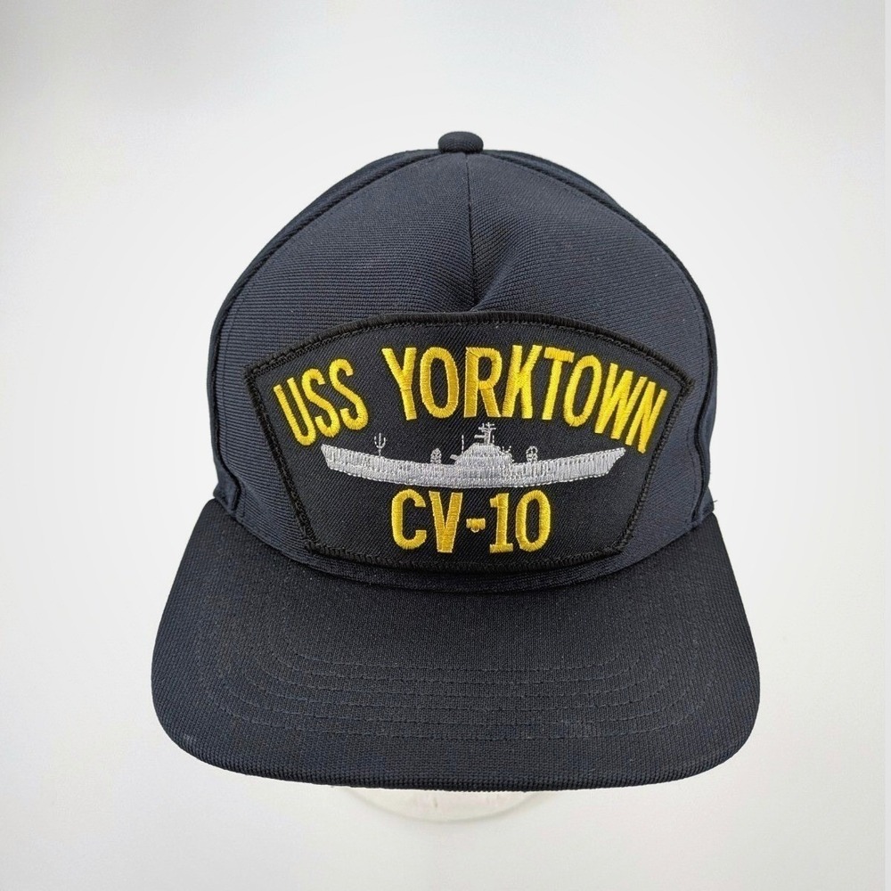 USS Yorktown CV-10 Navy Ship Hat New Era Made in USA Vintage Ball Cap Blue